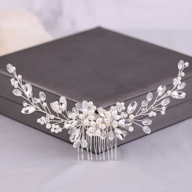Silver Bridal Headwear Shiny Crystal Hair Comb Elegant Wedding Hair Accessories