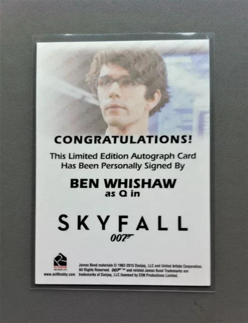 James Bond Classics 2016 Ben Whishaw als Q in Skyfall Vollblut-Autogrammkarte 2