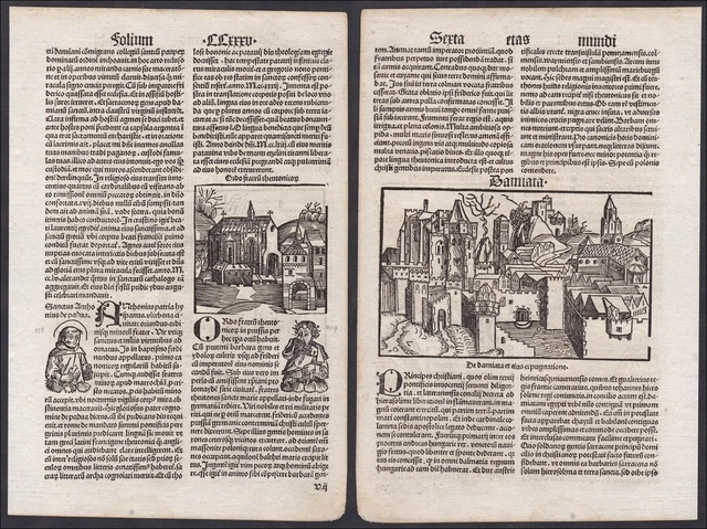 1496 Damietta Egypt German Orden Schedel Incunable Inkunabel Woodcut