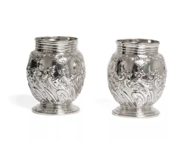 Coppia Antichi Vasi Argento Sterling Vittoriani di Sibray, Hall & Co di Sheffield