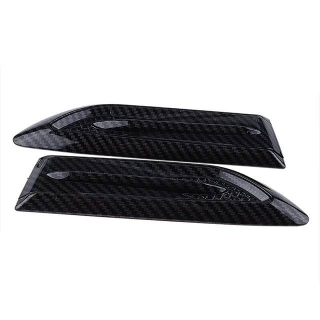 Carbon Fiber Look Side Wing Air Flow Intake Vent Fender Scoop Bonnet Decor Cover