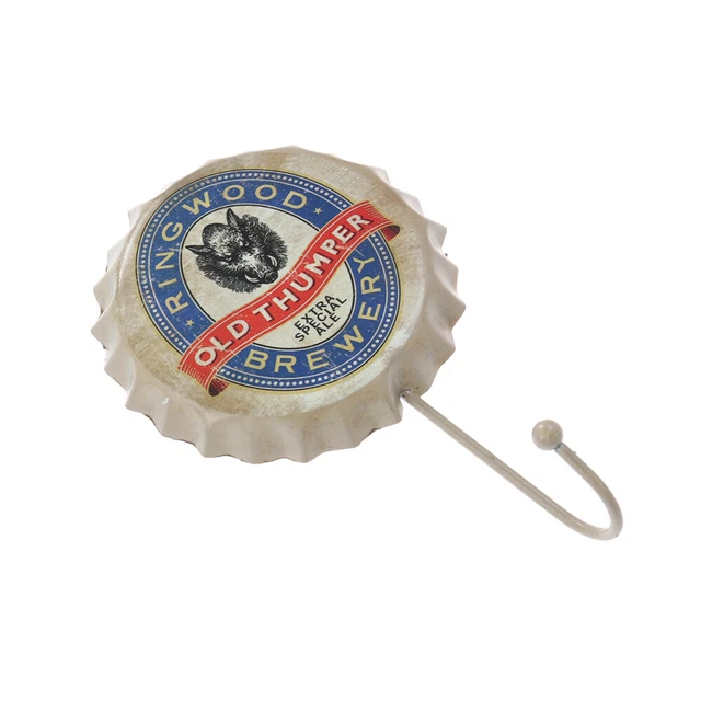 Retro Wrought Iron Beer Bottle Caps Decorative Hooks Creative Bag Organizer
