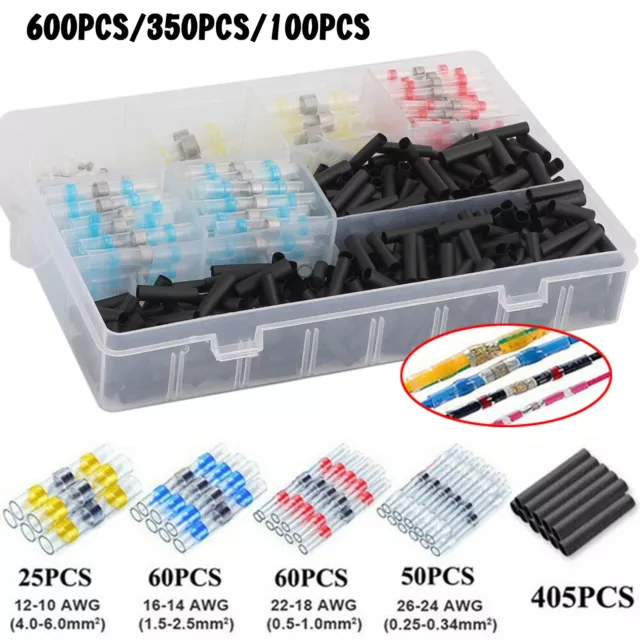 600PCS Solder Sleeve Seal Heat Shrink Electrical Butt Wire Connecteur de borne S