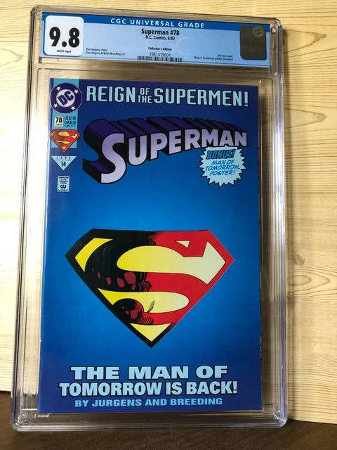 Superman #78 Collector's Edition DC Comics 1993 CGC 9.8 Die-cut cover