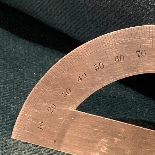 Antique Unusual 3.5" brass protractor School/Draughtsman/Engineering tool 3