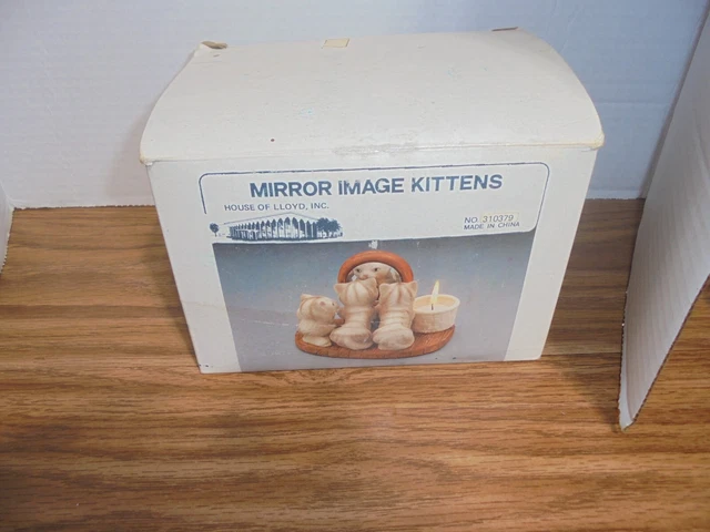 Vintage House Of Lloyd Mirror Image Kittens Iob Never Displayed #310379.