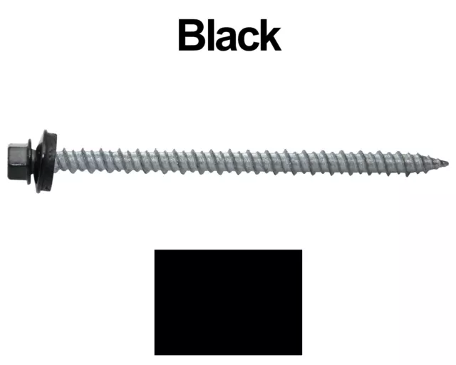 METAL ROOFING SCREWS: 10x3" (250) Colored Sheet Metal Roof Screw Siding Screws