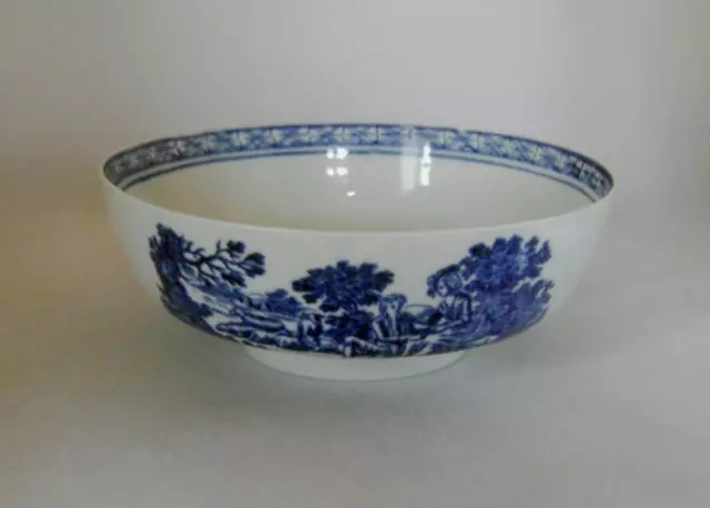 Large C18th Philip Christian Liverpool Porcelain Blue & White Printed Bowl