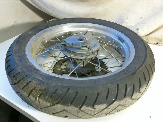 Roue Avant Moto Vintage 21 Pouces à Rayons - Avec Tambour De Frein, à Restaurer, Occasion