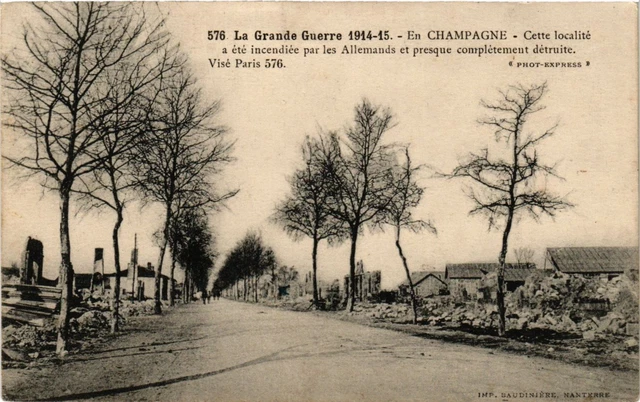 CPA AK Military In CHAMPAGNE - THIS localite was burned by Al (362261)