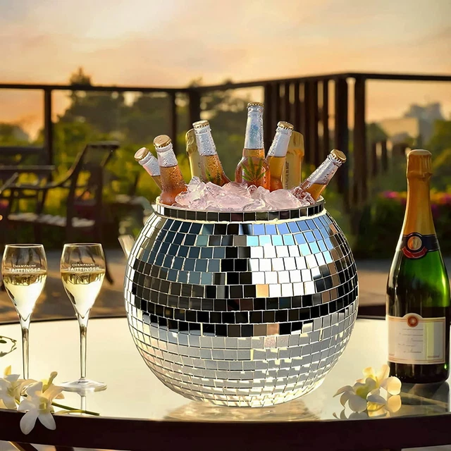 Ice Bucket Disco Ball Shape Decorative Keeps Cold Bar Ice Bucket Food Grade