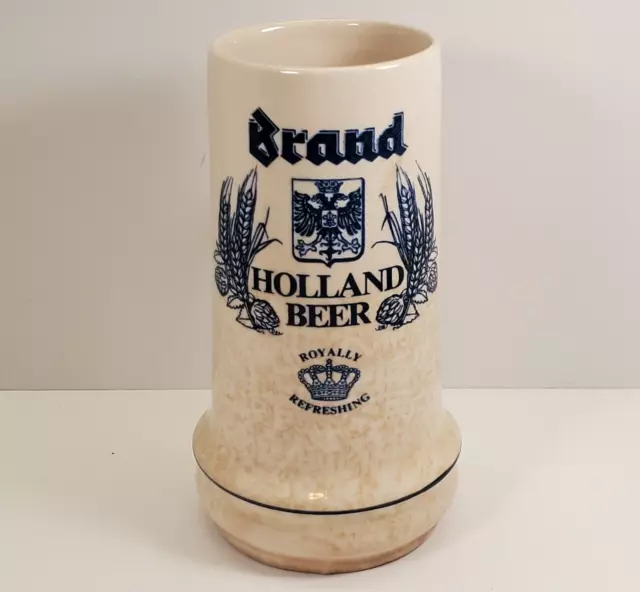 Royal Brand Beer 16oz Mug Stein Holland Ceramic Delft Blue Hand Decorate Vintage