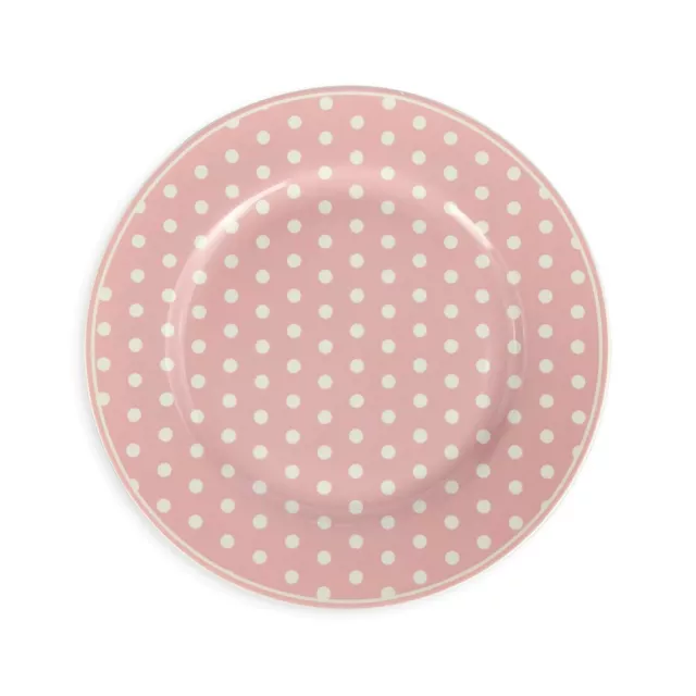 Servizio piatti da dessert Isabelle Rose a pois Shabby chic porcellana 6pz 5096