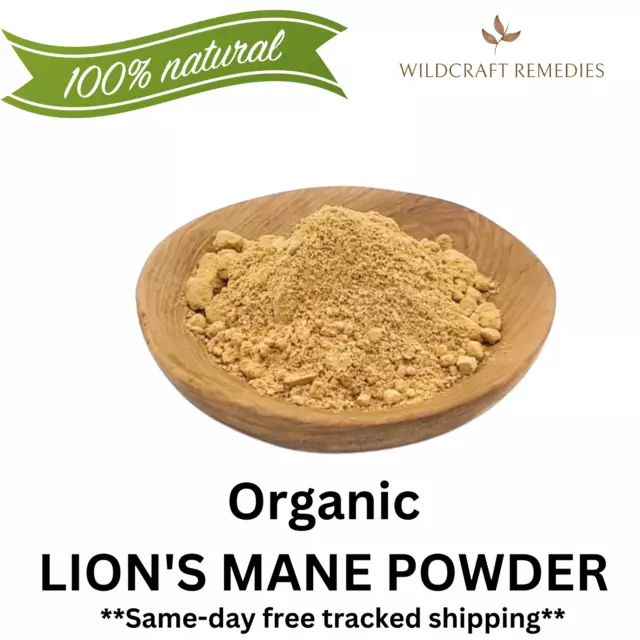 Lions Mane Mushroom Powder 100% Organic 100Gm Nootropic Brain Memory Boost