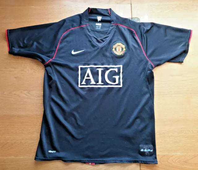 Man Utd Away shirt 2007-2008 mens Large short sleeve