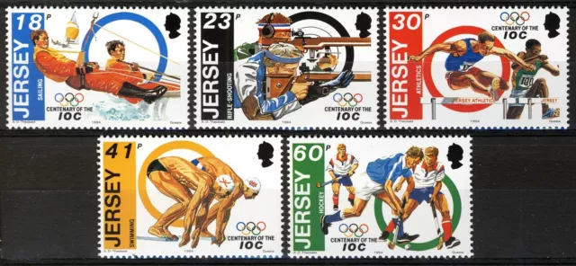 Jersey 1994, Centenary International Olympic Committee (IOC) set MNH, Mi 660-64