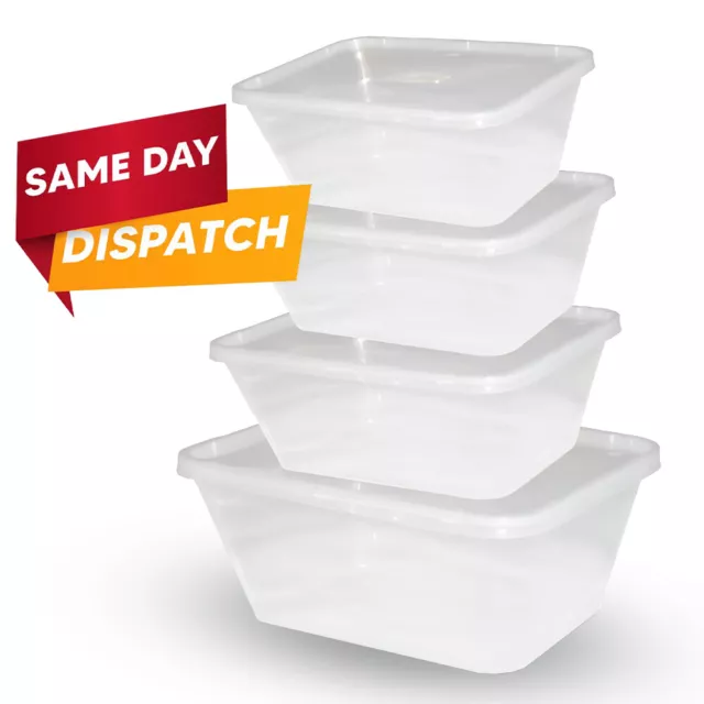 Plastic Food Containers with Lids Microwave Freezer Safe Storage Boxes