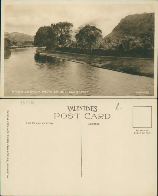 River Conway From Bridge Llanrwst 205600 Valentines Selectype
