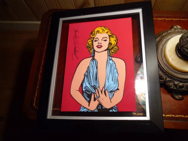 Antique signed painting 8 x 11.5 original Andy Warhol Marilyn Monroe STAMPED YES