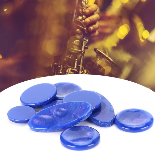 (Blue M02110)9x Saxophone Keys Button Inlay Plastic Decoration Musical VIS