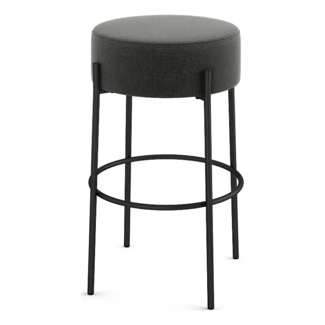 Amisco Clovis 30 In. Bar Stool - Charcoal Grey Polyester / Black Metal