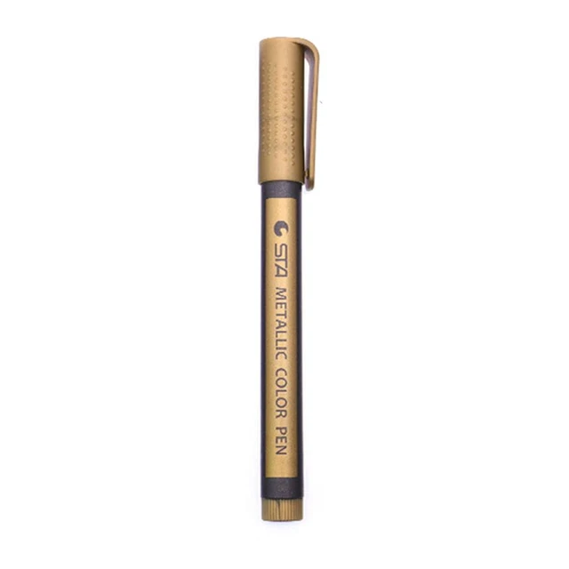 Fire Paint Markers Invitation Decor Color Markers for Metal Rubber (Gold) FS2#