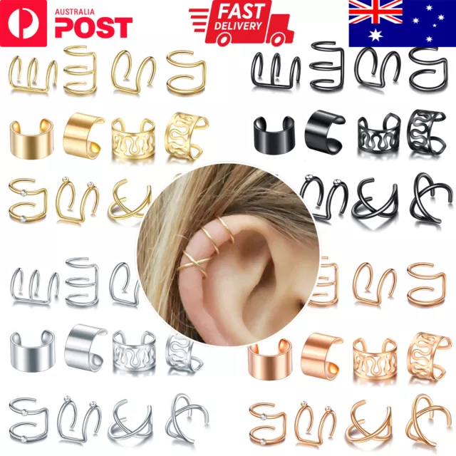 Fake Cartilage Helix Ear Cuff Clip On Non-Piercing Earrings Conch Hoop Unisex AU