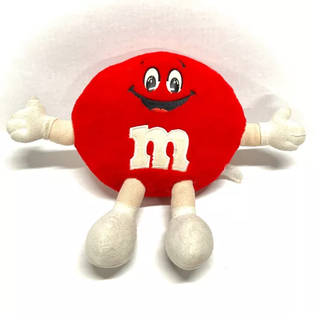 Vintage M&Ms Stuffed Plush Toy 1994 Fun Friend Candy Mars Distressed Red MMs M&M