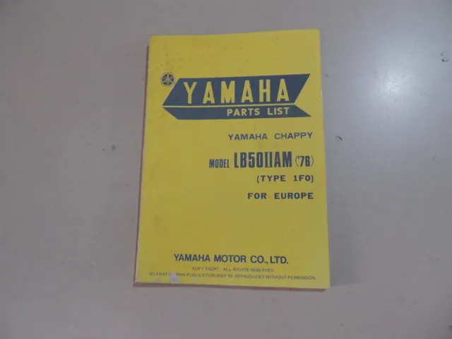 Parts list catalog Teile Katalog Yamaha LB 50 II 2 AM Chappy (1F0) 1976