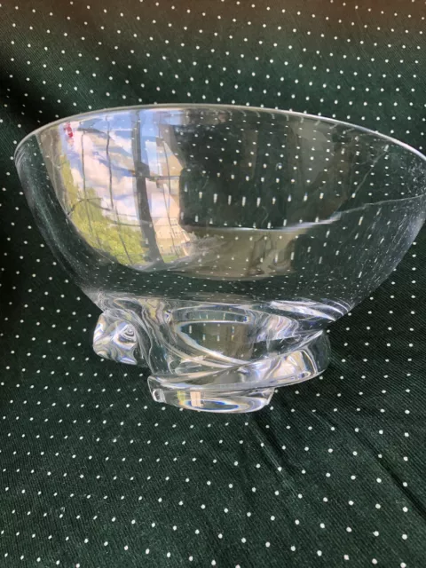 Vintage Steuben Glass Spiral 7" Lead Crystal Bowl Signed, Donald Pollard Design