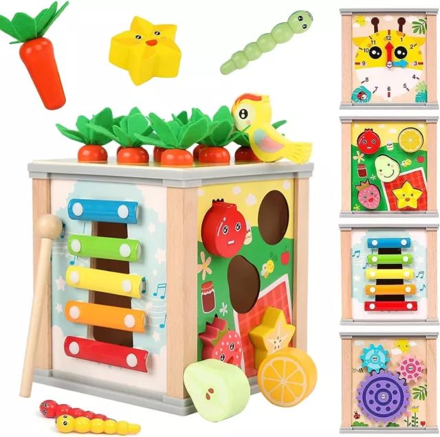 Juegos Montessori Juguete de Madera Actividades Múltiples para Niños 1 2 3 4 Año