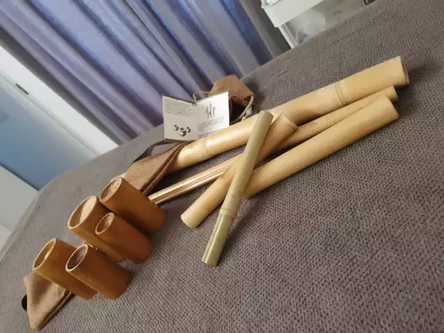BAMBOO MASSAGE KIT set pour massage avec des bâtons de bambou cannes de...