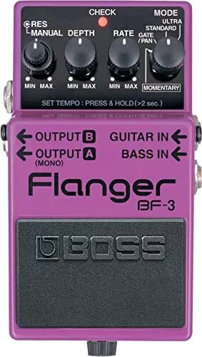 Boss BF-3 Flanger Gitarren Effektpedal Lila Ausgestattet Mit Ultra Modus Neu