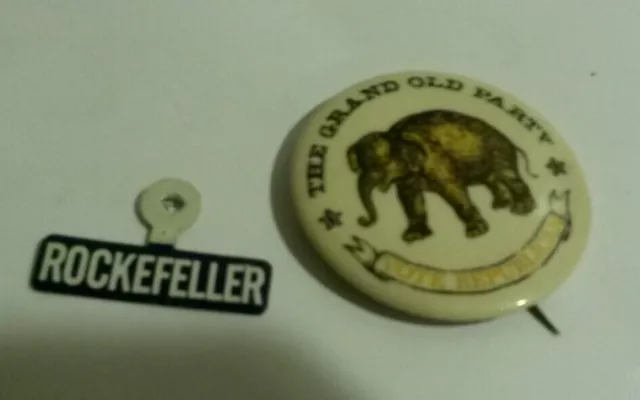 GOP Grand Old Party Elephant Republican Roickefeller Art Fair 1967 lot 2 pin