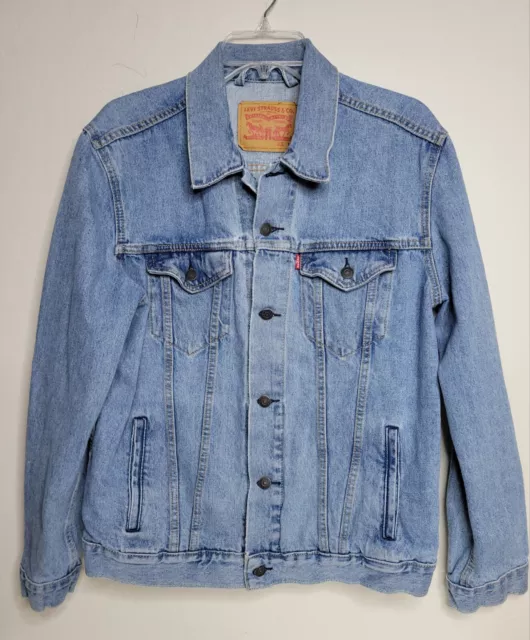 Vintage Levi Strauss Men's Size L Blue Denim Jean Trucker Jacket
