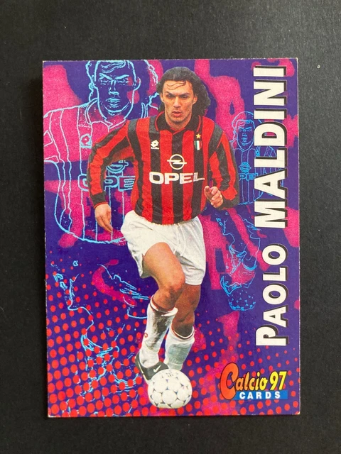 CARDS CALCIATORI CALCIO 97 1997 Paolo Maldini # 33 Nuova Panini Mint ...