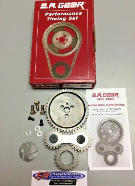 Small Block Chevy 350 Roller Cam Engine Gear Drive Timing Kit S.A. GEAR 78450
