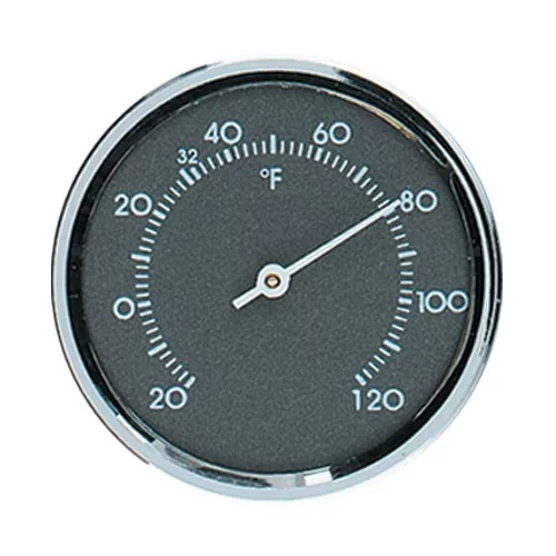 Analog Thermometer 1.75 in. Dia. Round Gray Scale and Chrome Bezel Germany