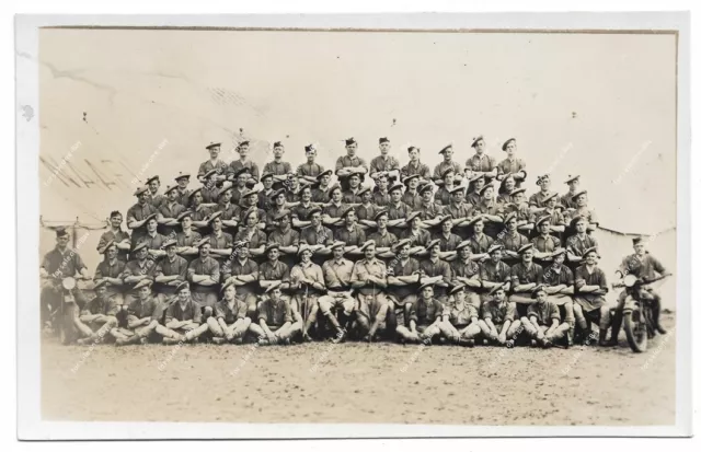 WW2 LONDON SCOTTISH regiment group photo, motorbikes & NAAFI tent, Army ...