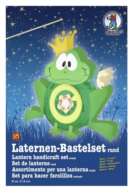 Bastelmappe Laternen-Bastelset Frosch Laterne Basteln Bastel-Mappe-Set Neu
