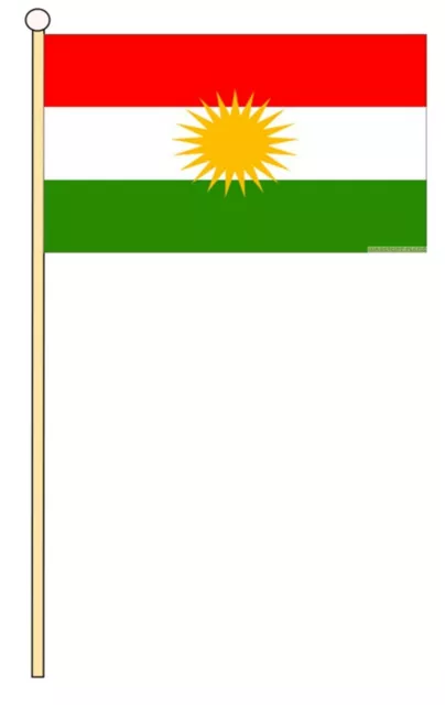 KURDISTAN ASIA medium HAND WAVING FLAG 9"X6" 22.5cm x 15cm