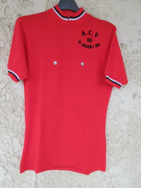 Maillot Cycliste Vintage Servary V.C.B.A AGEN - Blanc Et Vert, Taille L - Made In France Années 90