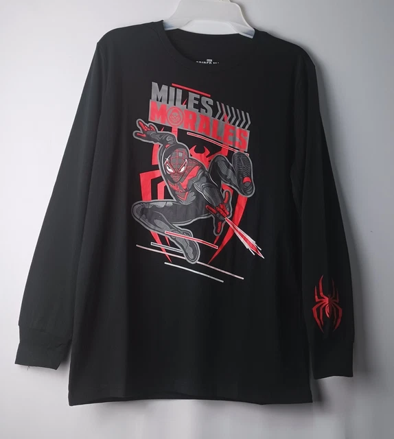 Spiderman Marvel Big  Boys'  Miles Morales  Long Sleeve Graphic T-Shirt  size XL