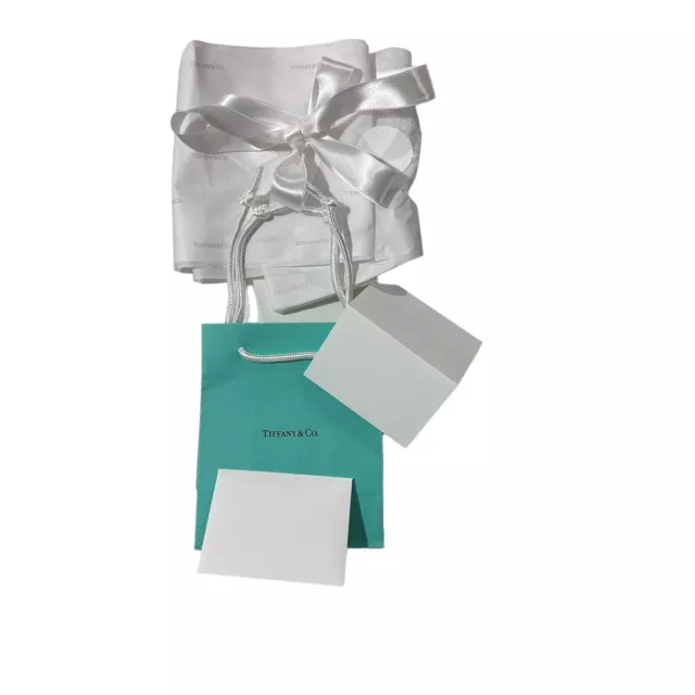 Tiffany & Co Blue Gift Bag 6x5 Gift Card with Envelope Ribbon & Wrapping Paper