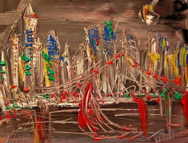 NEW YORK CITY Abstract Pop Art Painting Original Oil  Canvas Gallery ART