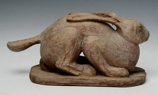 19th Century, Mandalay, Antique Burmese Wooden Rabbit 10