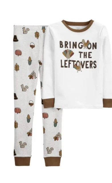 Carters Boy Sz 6 Thanksgiving 2pc  pajamas turkey fall NWT