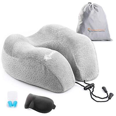 Travel Neck Pillow for Airplanes - Memory Foam Neck Support Pillow with Ergonomi