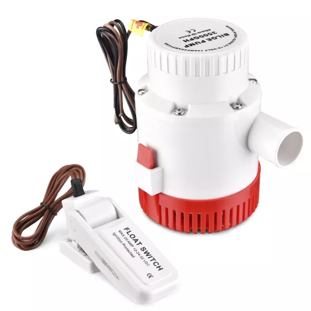 Amarine Made 12V 3500 GPH Submersible Bilge Water Pump Electric High Quality