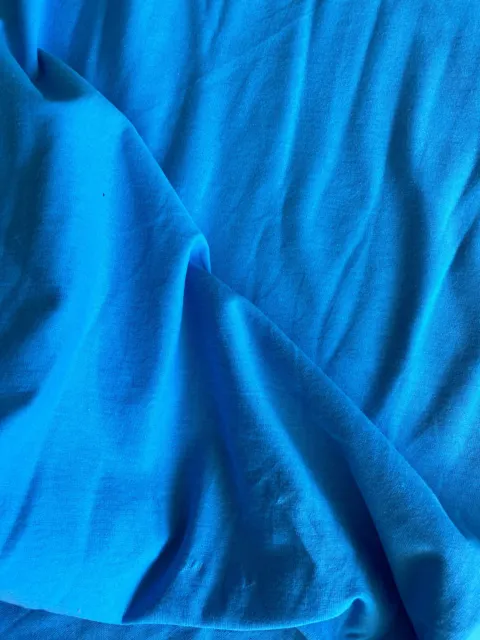 Tissu jersey de coton bio bleu azur (vendu par 10 mètres)